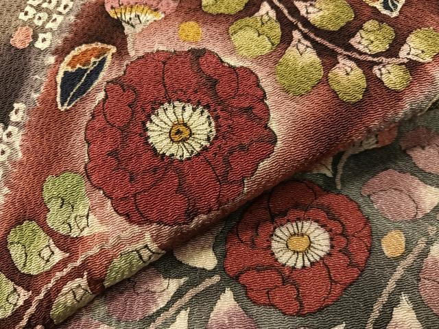 平和屋着物●つけ帯　手描き　絞り　辻が花　鬼しぼ縮緬　正絹　逸品　CABG1964vp