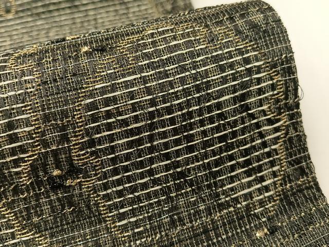 平和屋着物●全通柄袋帯　櫛織　雪輪重ね　金糸　正絹　逸品　CABG1969vp