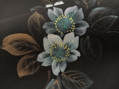 平和屋着物●塩瀬　九寸名古屋帯　手描き　葉桜　黒地　金彩　正絹　逸品　CABG1980vp