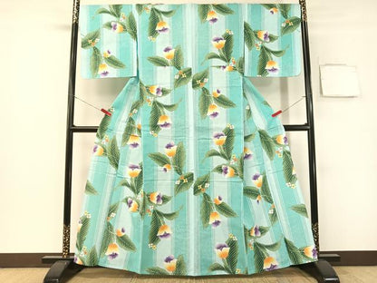 平和屋着物∴夏物　浴衣　草花間道　綿　逸品　CABG1983vp