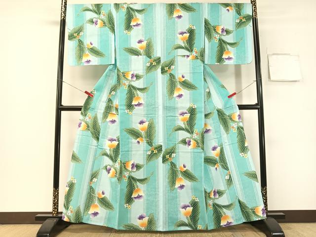 平和屋着物∴夏物　浴衣　草花間道　綿　逸品　CABG1983vp