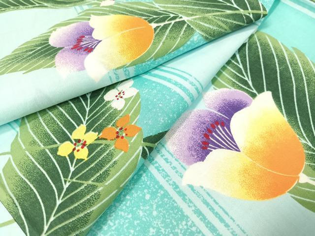 平和屋着物∴夏物　浴衣　草花間道　綿　逸品　CABG1983vp