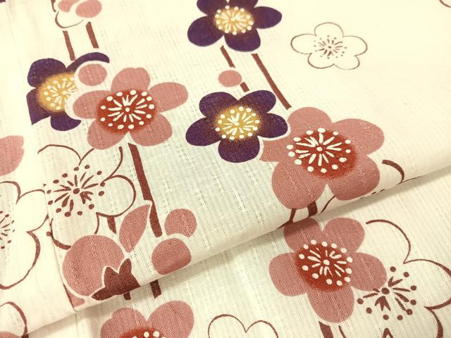 平和屋着物∴夏物　浴衣　夢千代　枝垂れ梅　綿麻　逸品　CABG1985vp