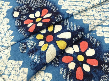 平和屋着物∴夏物　浴衣　有松鳴海絞り　花唐草間道　綿　逸品　CABG1988vp