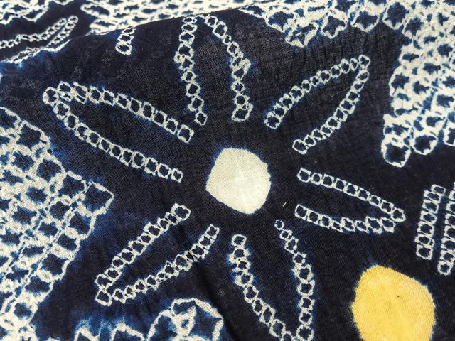 平和屋着物∴夏物　浴衣　有松鳴海絞り　草花文　綿　逸品　CABG1989vp