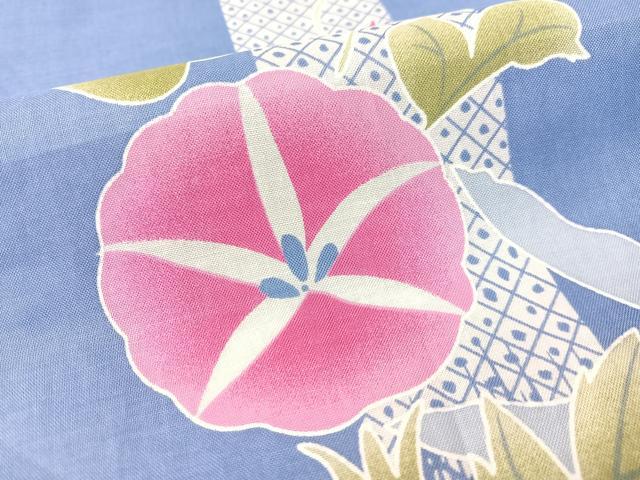平和屋着物∴夏物　浴衣　トンボ　朝顔　綿　逸品　CABG1991vp