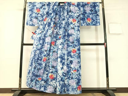 平和屋着物∴夏物　浴衣　草花文　綿　逸品　CABG1994vp