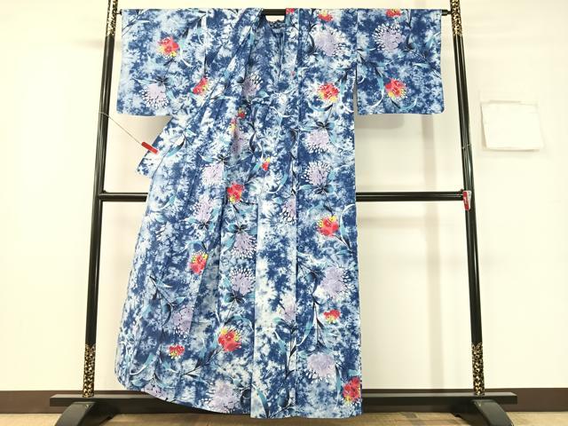 平和屋着物∴夏物　浴衣　草花文　綿　逸品　CABG1994vp