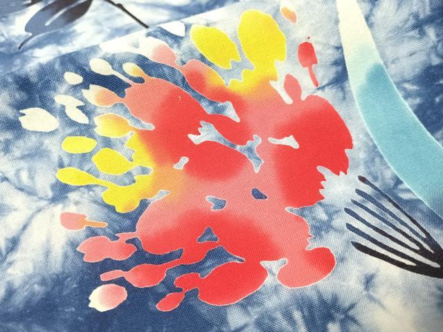 平和屋着物∴夏物　浴衣　草花文　綿　逸品　CABG1994vp