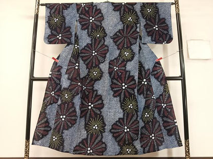 平和屋着物∴夏物　浴衣　有松鳴海絞り　舞花文　綿　逸品　CABG1996vp