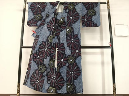 平和屋着物∴夏物　浴衣　有松鳴海絞り　舞花文　綿　逸品　CABG1996vp