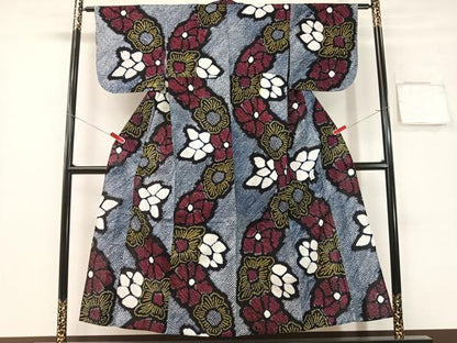 平和屋着物∴夏物　浴衣　有松鳴海絞り　舞花文　綿　逸品　CABG1999vp