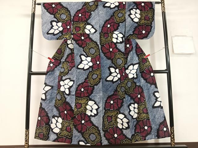 平和屋着物∴夏物　浴衣　有松鳴海絞り　舞花文　綿　逸品　CABG1999vp