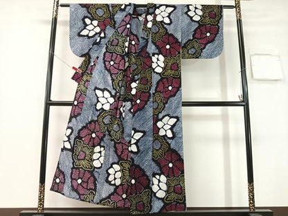 平和屋着物∴夏物　浴衣　有松鳴海絞り　舞花文　綿　逸品　CABG1999vp