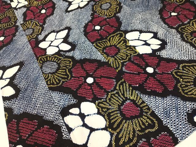 平和屋着物∴夏物　浴衣　有松鳴海絞り　舞花文　綿　逸品　CABG1999vp