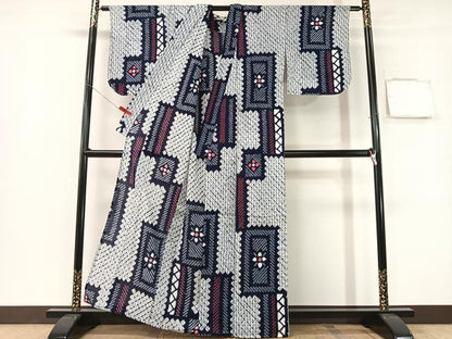 平和屋着物∴夏物　浴衣　有松鳴海絞り　吉祥花文　綿　逸品　CABG2000vp