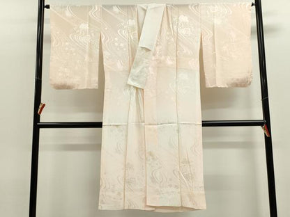 平和屋着物■長襦袢 無双仕立て 流水草花地紋 暈し染め 正絹 逸品 CABG2006ze