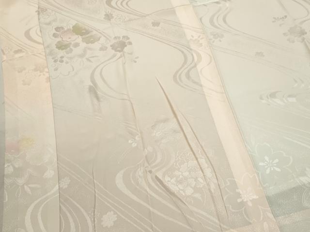 平和屋着物■長襦袢 無双仕立て 流水草花地紋 暈し染め 正絹 逸品 CABG2006ze