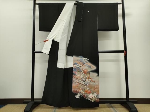 平和屋着物■豪華黒留袖 作家物 御所車飛鶴枝花文 暈し染め 金銀彩 正絹 逸品 CABG2013ze