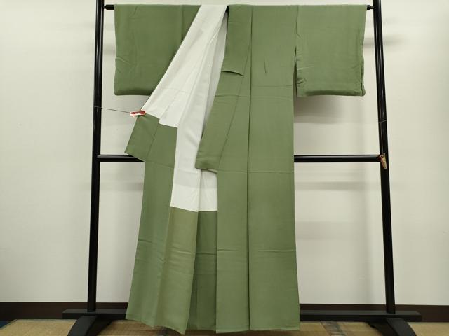 平和屋着物■上質な色無地　麹塵色　正絹　逸品　CABG2014ze