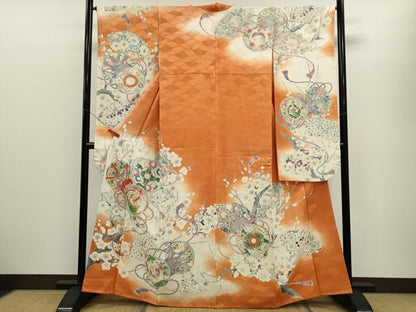 平和屋着物■豪華振袖 駒刺繍 鼓飛鶴枝花文 暈し染め 正絹 逸品 CABG2016ze