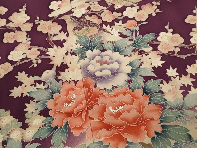 平和屋着物●豪華色留袖　作家物　鴛鴦花文　金彩　正絹　逸品　DABA4386az 平和屋着物□豪華色留袖 飛鶴文 暈し染め 金彩 正絹 逸品 CABG6427xe