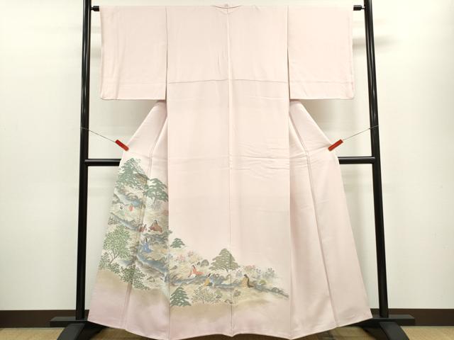 平和屋着物■色留訪問着 寿光織 曲水の宴 暈し染め 金糸 正絹 逸品 CABG2038ze