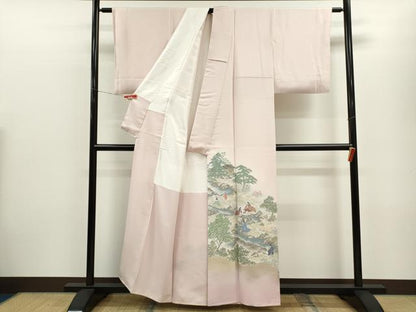 平和屋着物■色留訪問着 寿光織 曲水の宴 暈し染め 金糸 正絹 逸品 CABG2038ze