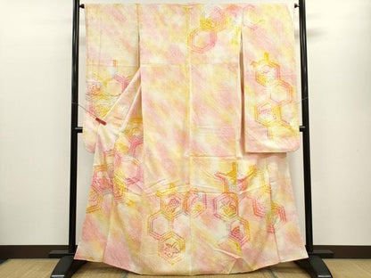 平和屋着物■豪華振袖 総絞り 亀甲花文 正絹 逸品 CABG2039ze