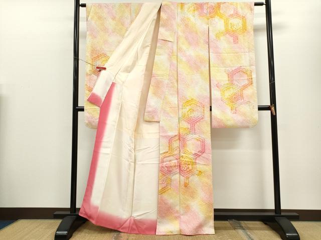 平和屋着物■豪華振袖 総絞り 亀甲花文 正絹 逸品 CABG2039ze