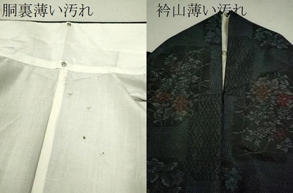 平和屋着物■本場大島紬 色紙重ね衿草花文 正絹 逸品 CABG2043ze