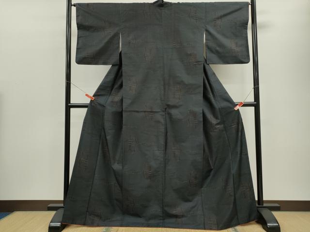 平和屋着物■本場大島紬　陶器文　正絹　逸品　CABG2045ze