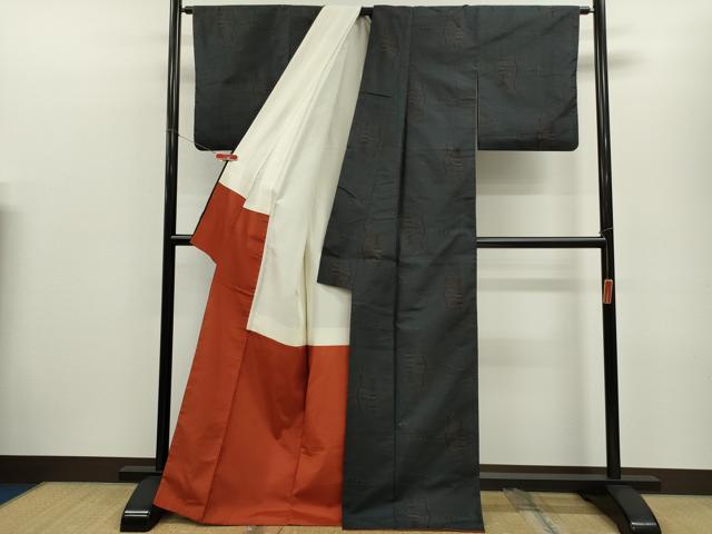 平和屋着物■本場大島紬　陶器文　正絹　逸品　CABG2045ze