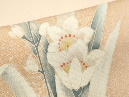 平和屋着物■訪問着 草花文 たたき染め 正絹 逸品 CABG2049ze