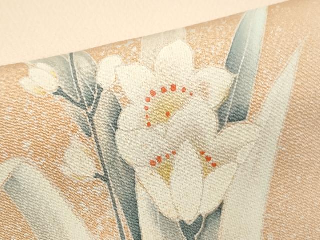 平和屋着物■訪問着 草花文 たたき染め 正絹 逸品 CABG2049ze