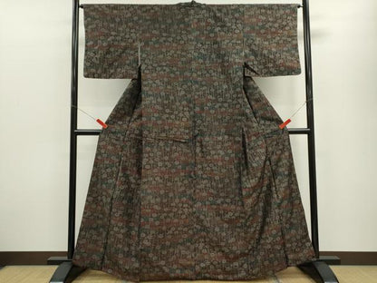 平和屋着物■上質な紬 枝花文 正絹 逸品 CABG2050ze