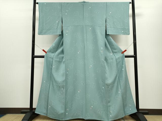 平和屋着物▽上質な小紋　単衣　舞花文　正絹　逸品　CABG2067ze