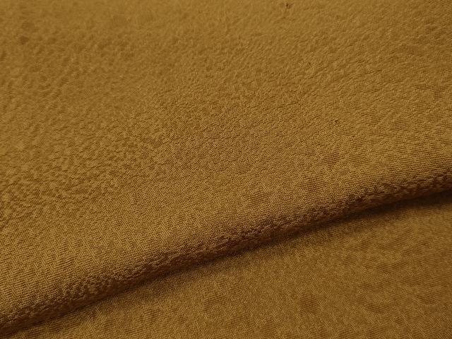 平和屋着物▽上質な色無地　単衣　花地紋　桑茶色　正絹　逸品　CABG2068ze