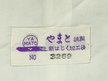 平和屋着物▽上質な色無地　単衣　吉祥地紋　舛花色　やまと謹製　正絹　逸品　CABG2069ze