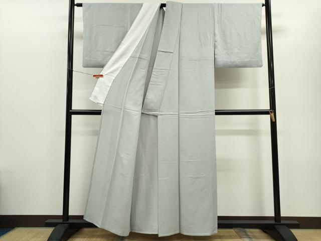 平和屋着物▽上質な色無地　単衣　紋意匠　白花色　正絹　逸品　CABG2071ze