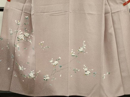 平和屋着物▽訪問着　単衣　友禅　枝花文　たたき染め　さが美扱い　正絹　逸品　CABG2073ze