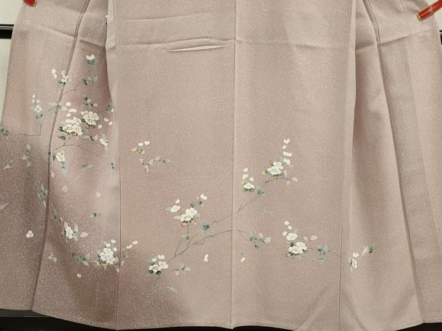 平和屋着物▽訪問着　単衣　友禅　枝花文　たたき染め　さが美扱い　正絹　逸品　CABG2073ze