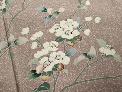 平和屋着物▽訪問着　単衣　友禅　枝花文　たたき染め　さが美扱い　正絹　逸品　CABG2073ze