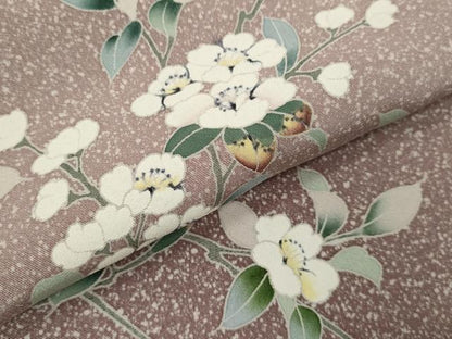 平和屋着物▽訪問着　単衣　友禅　枝花文　たたき染め　さが美扱い　正絹　逸品　CABG2073ze