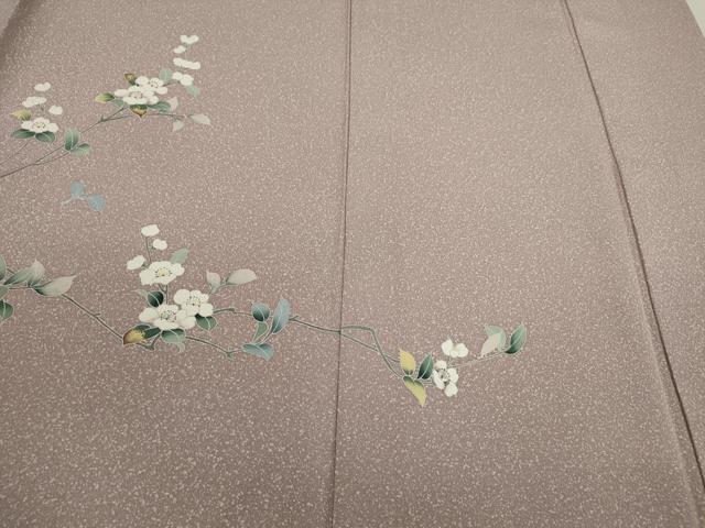 平和屋着物▽訪問着　単衣　友禅　枝花文　たたき染め　さが美扱い　正絹　逸品　CABG2073ze