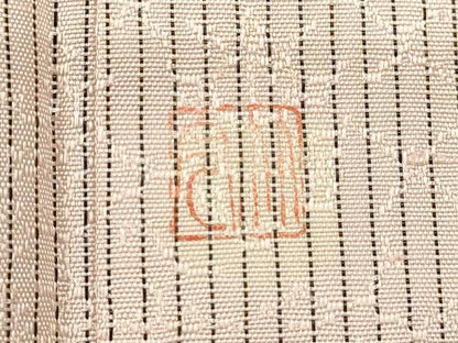 平和屋着物▽上質な紬　単衣　作家物　縞　吉祥地紋　正絹　逸品　CABG2074ze