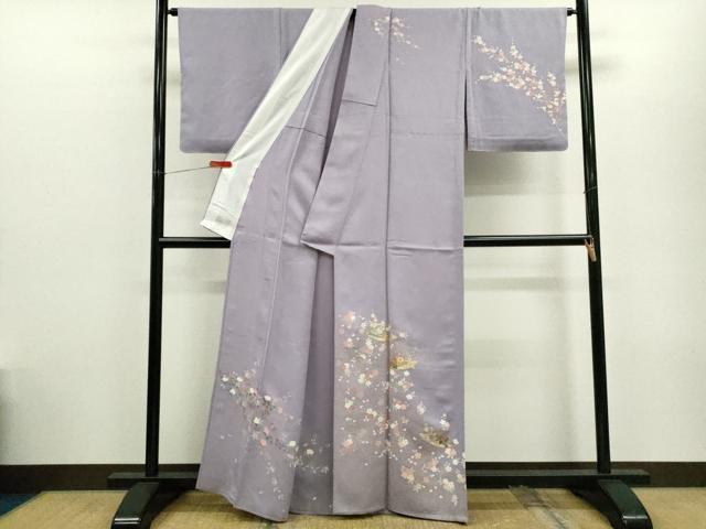 平和屋着物▽訪問着　単衣　駒刺繍　短冊　金彩　正絹　逸品　CABG2077ze