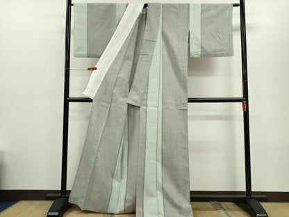 平和屋着物▽上質な紬　単衣　間道　正絹　逸品　CABG2078ze