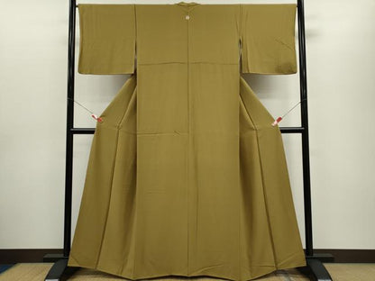 平和屋着物●上質な色無地　桑染色　反端付き　正絹　逸品　CABG2095ze