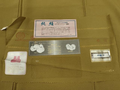 平和屋着物●上質な色無地　桑染色　反端付き　正絹　逸品　CABG2095ze